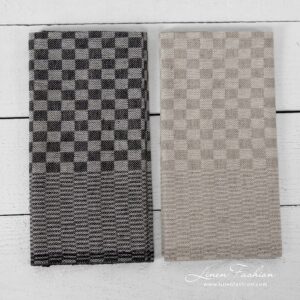 Checked linen kitchen towels, 2pcs.
