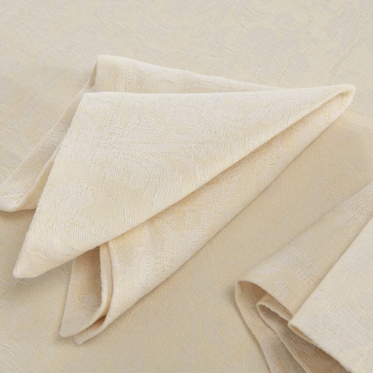 Cream floral linen cotton napkin
