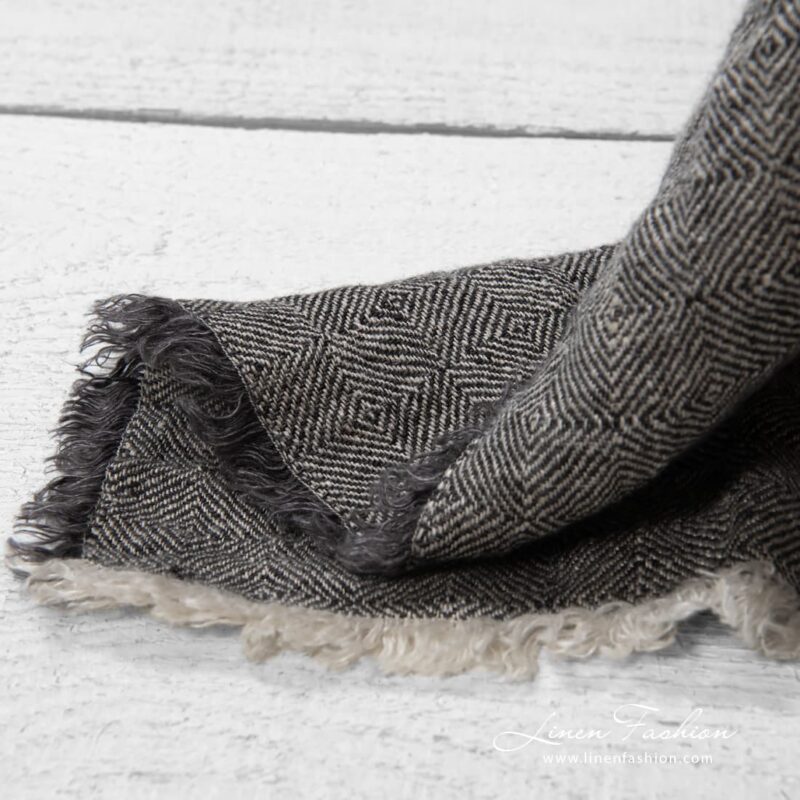 Grey coloured 100% linen bedspread.