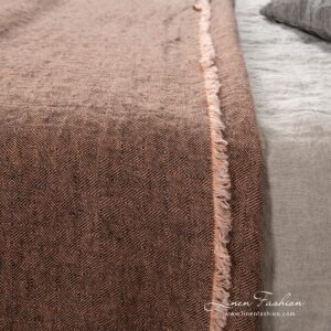 100% linen bedspread in brown.