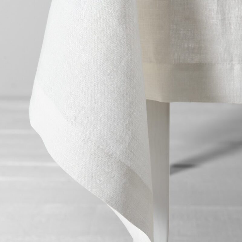 Off-white tablecloth, folded hem