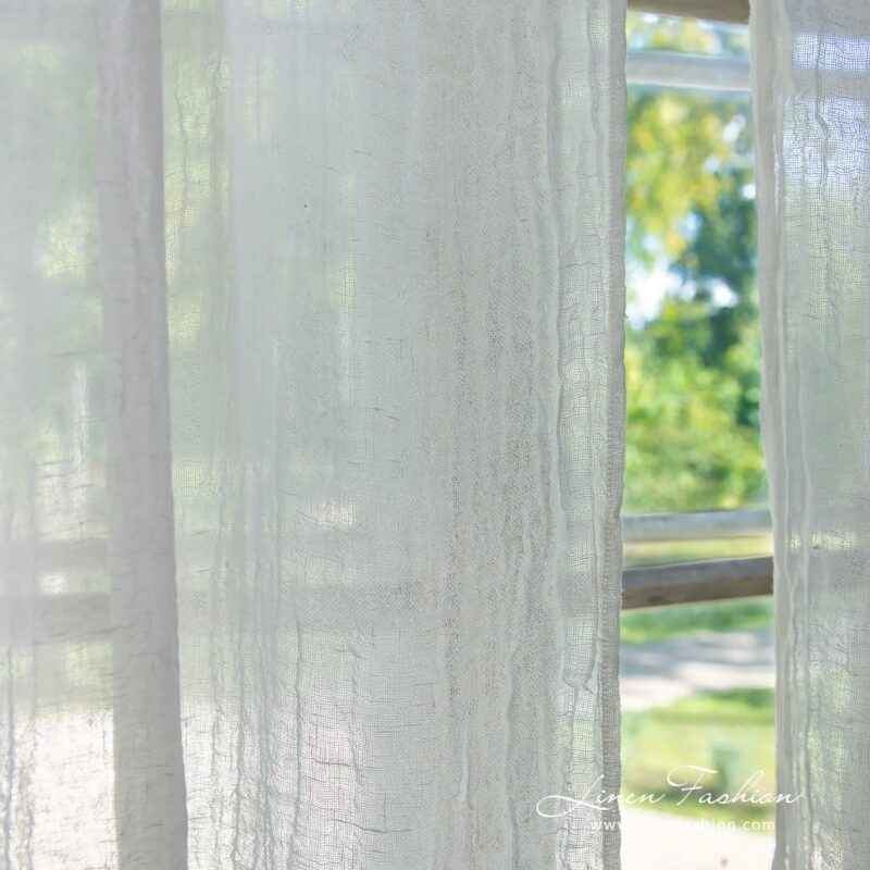 100% linen white curtain.