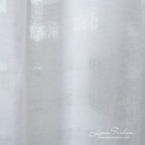 KORI optical white linen curtain in transparent checks