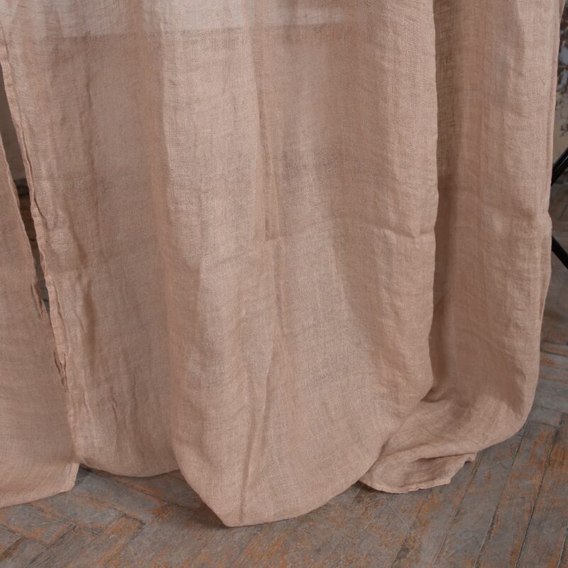 white coffee linen curtains, washed