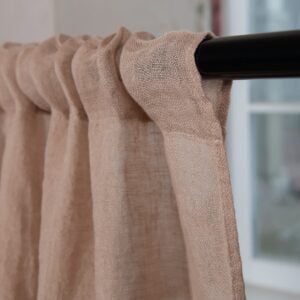 white coffee linen curtains, with channel