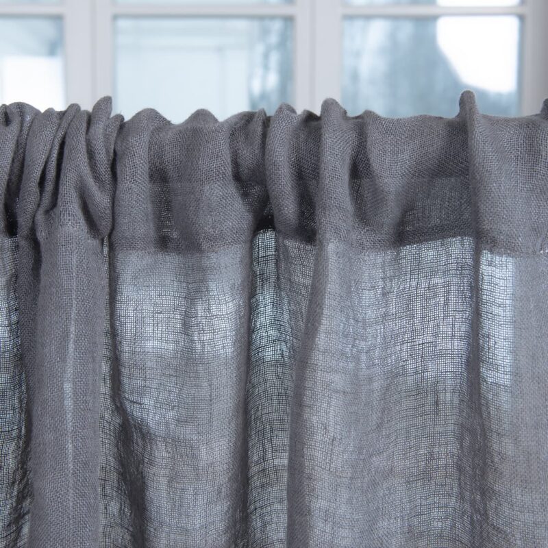 linen dark grey curtains, with channel