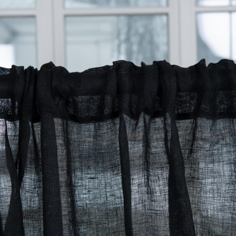 linen black curtains, with channel.