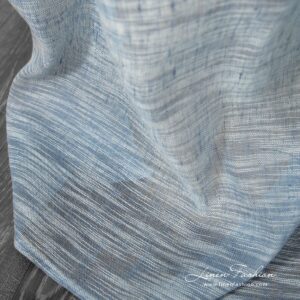 Bluish linen cotton curtain with white fancy yarns