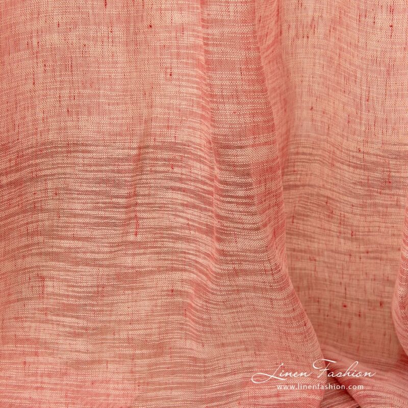 Rosy linen curtain woven with fancy yarns