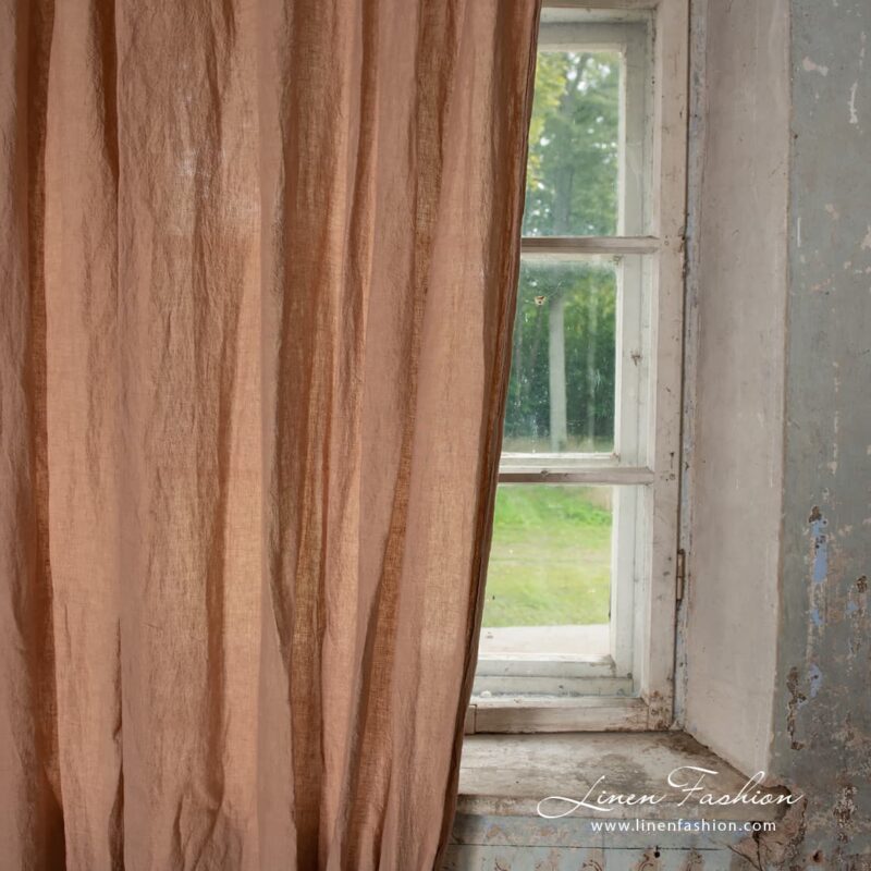 Curtain in brown colour.