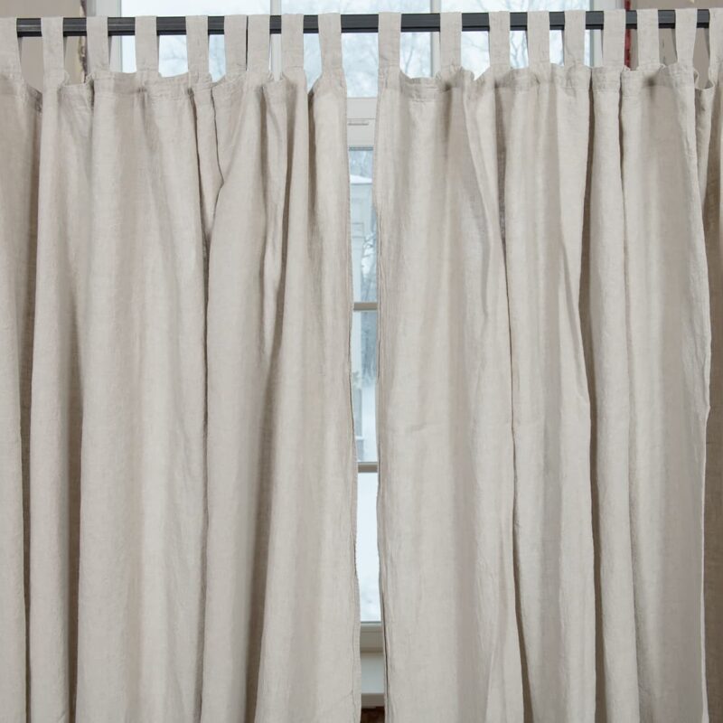 natural linen curtains, big width.