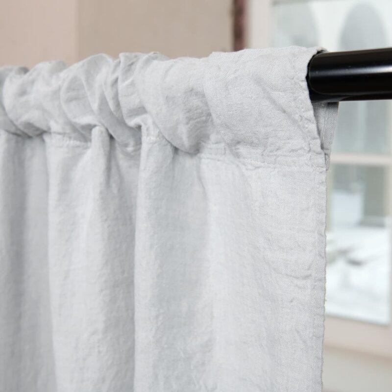 light grey linen curtains, with channel