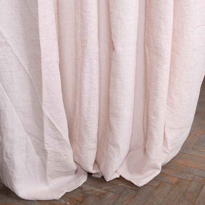 light pink linen curtains, washed