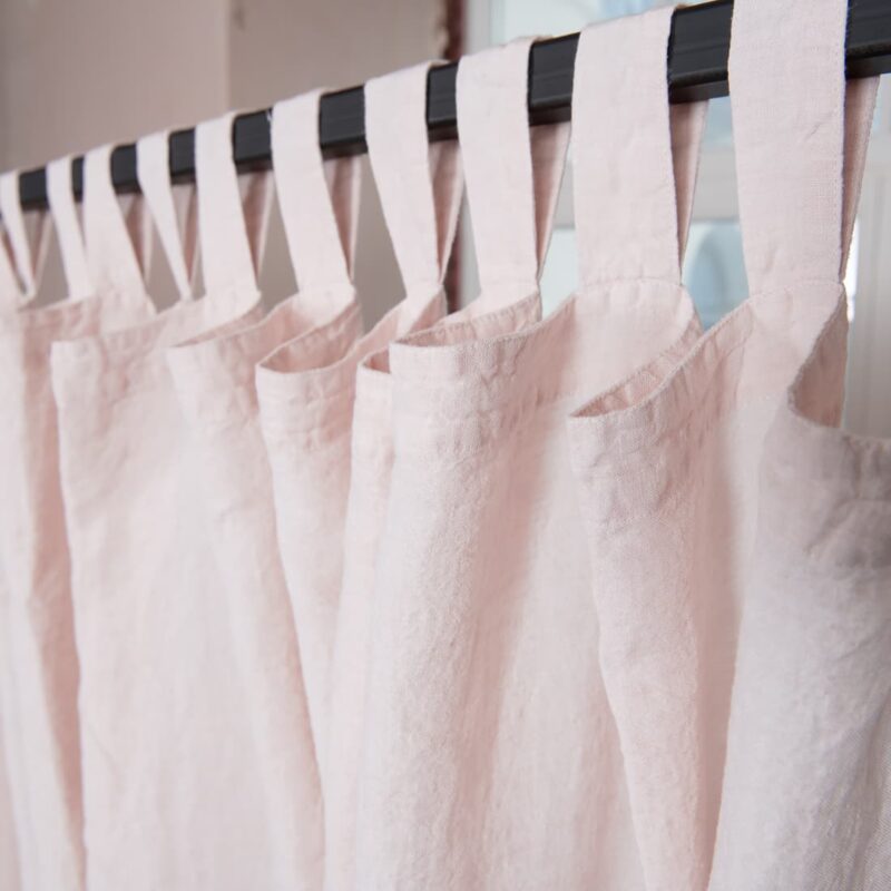 light pink linen curtains, with loops