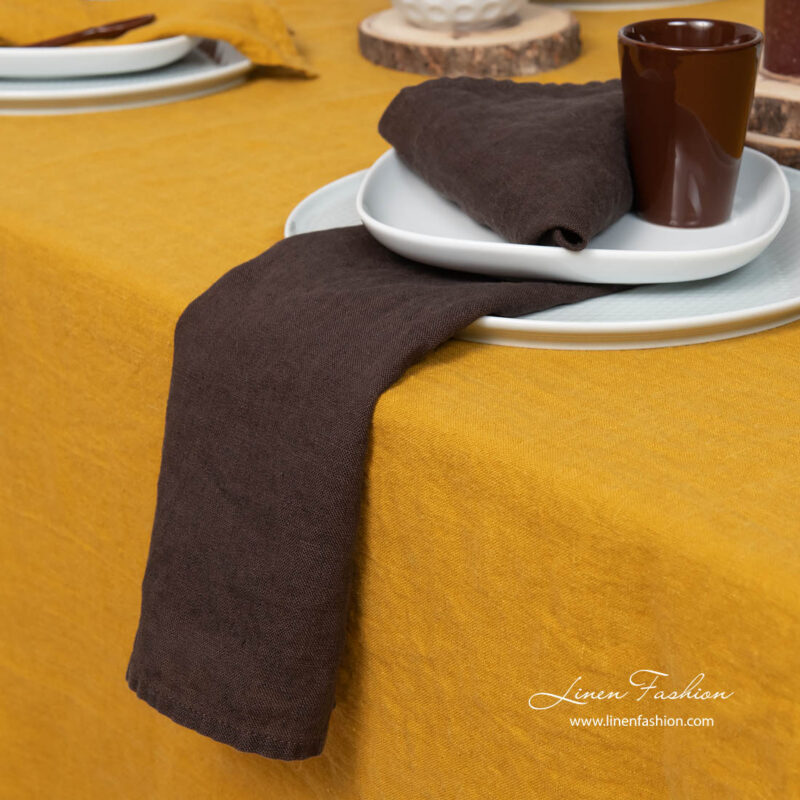 Linen brown napkins, washed