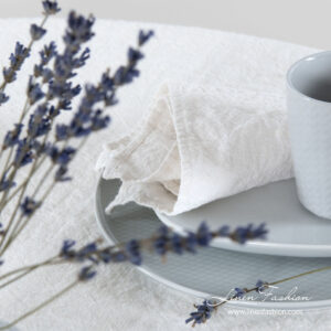 Linen blend off white napkin, washed