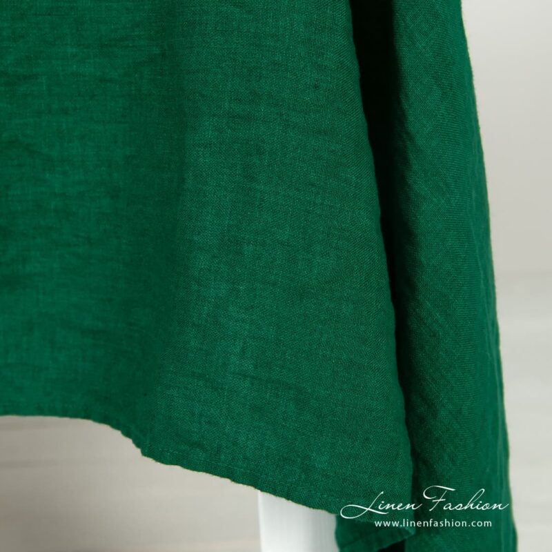 Emerald green linen tablecloth, specially washed