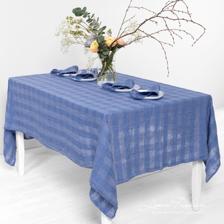 PORTO blue linen tablecloth