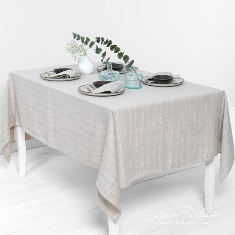 URBAN grey linen tablecloth