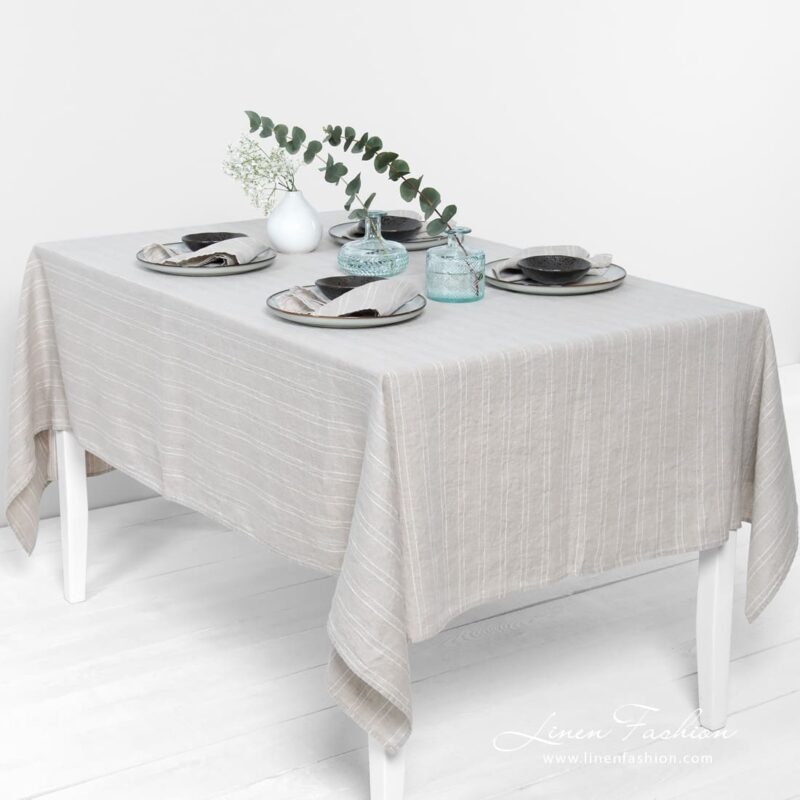 URBAN grey linen tablecloth