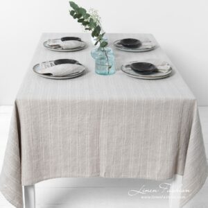 URBAN grey linen tablecloth with matching napkins