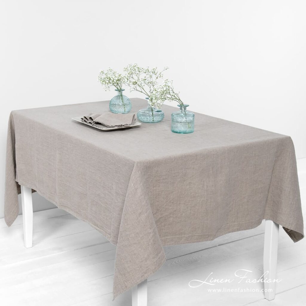 NARA Obrus niebarwiony 1 NARA grey linen tablecloth