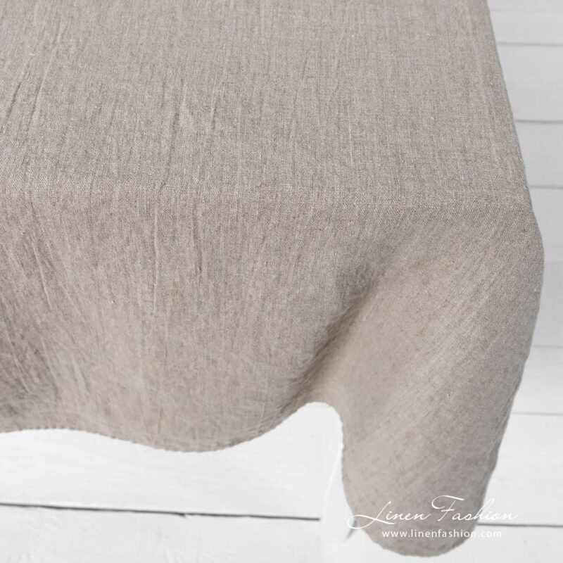 NARA grey linen tablecloth, specially washed
