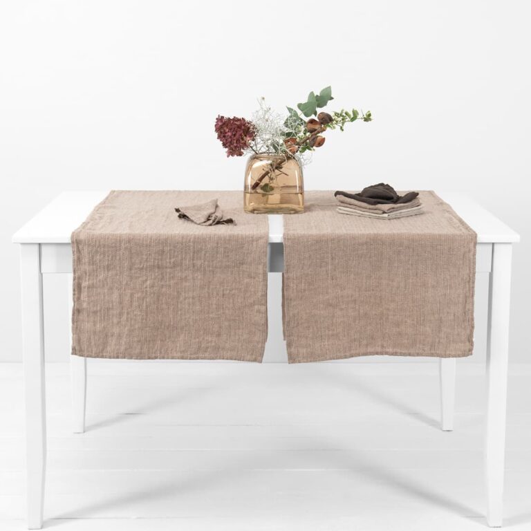 linen brown herringbone runner.