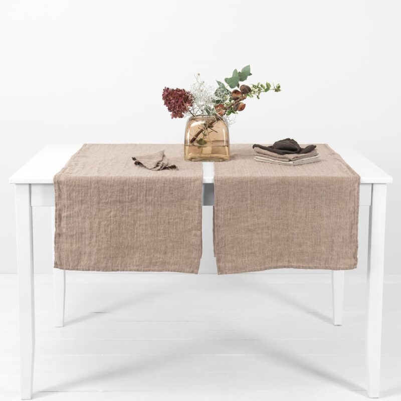 linen brown herringbone runner.