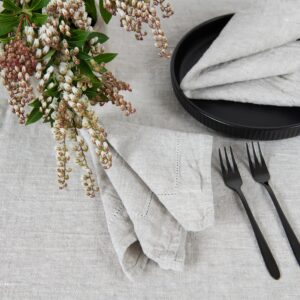 beige linen napkins, in sizes