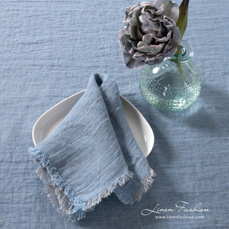MANTIS greyish blue linen napkin