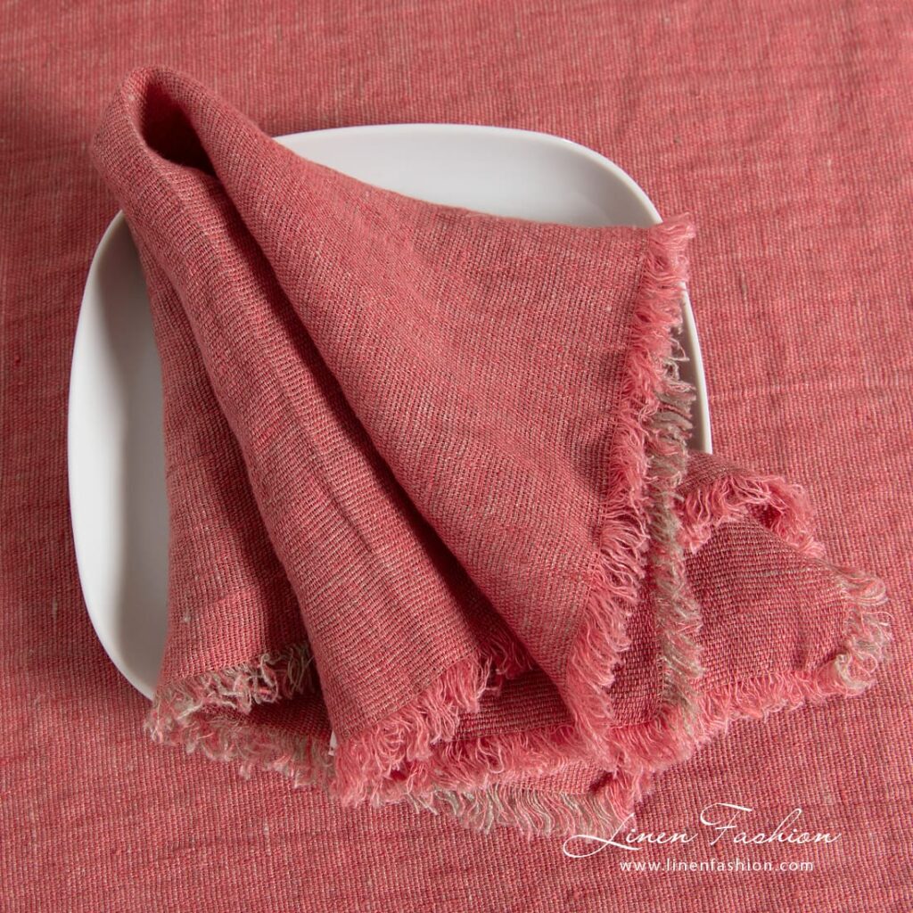 MANTIS red linen napkin