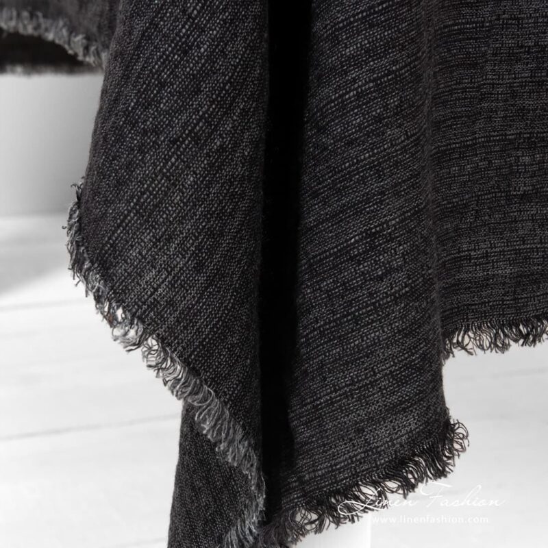 Charcoal 100% linen tablecloth.
