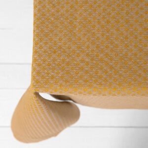 Yellow tablecloth linen cotton, simple hem