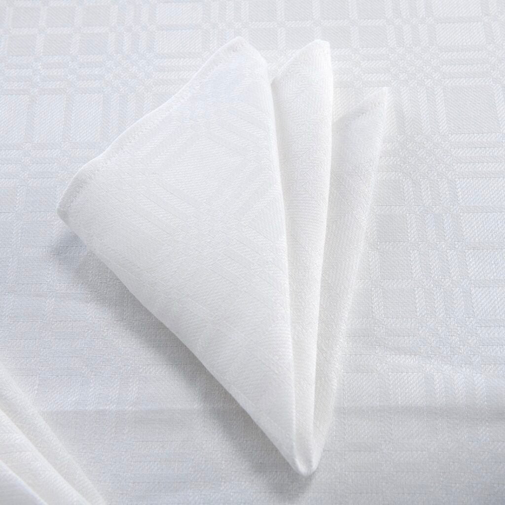 Optical white linen cotton napkin