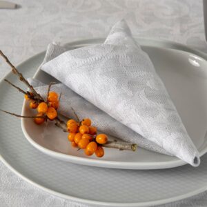 ATLANTA light grey linen napkin in silver lurex