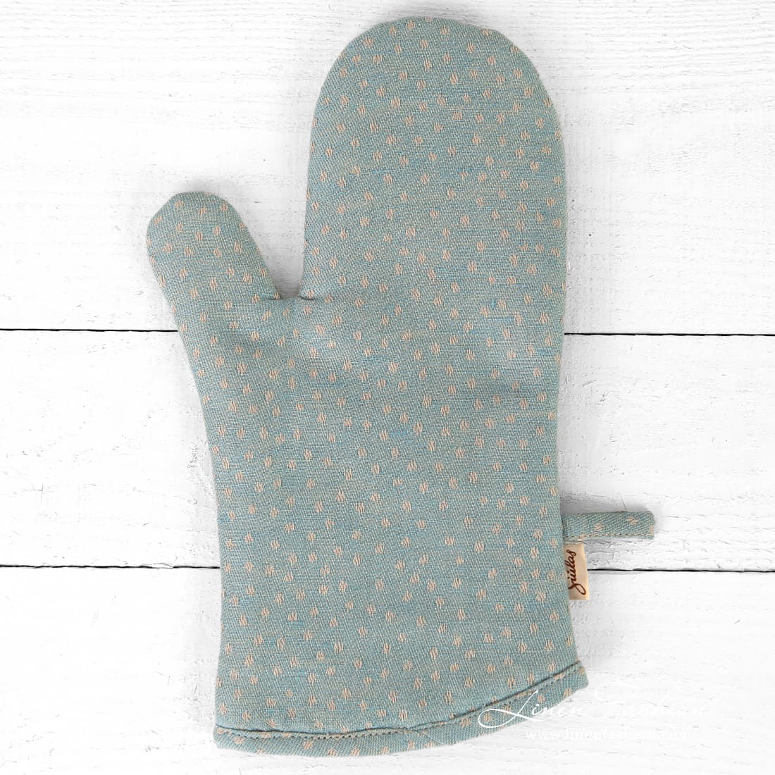 CANDY blueish green linen cotton kitchen gloves
