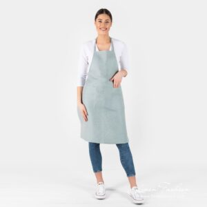 CANDY blueish green linen cotton apron in full size