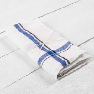 White kitchen towel with blue checks
