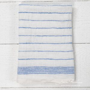 White kitchen towel with blue stripes