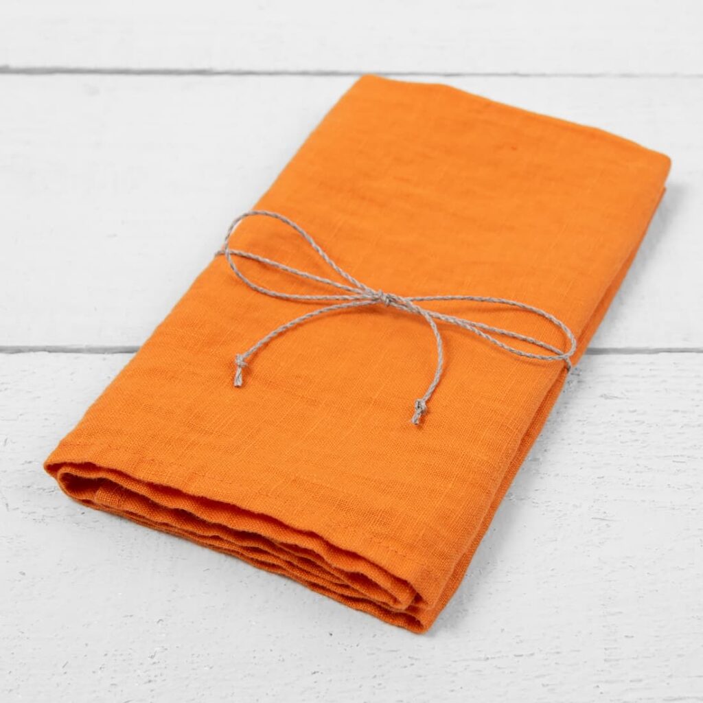 linen towel washed orange