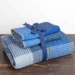 BINGO niebieski ręcznik w kratkę