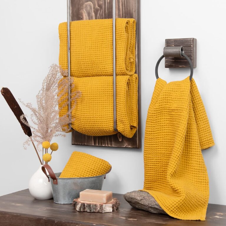 linen cotton mustard bath towel