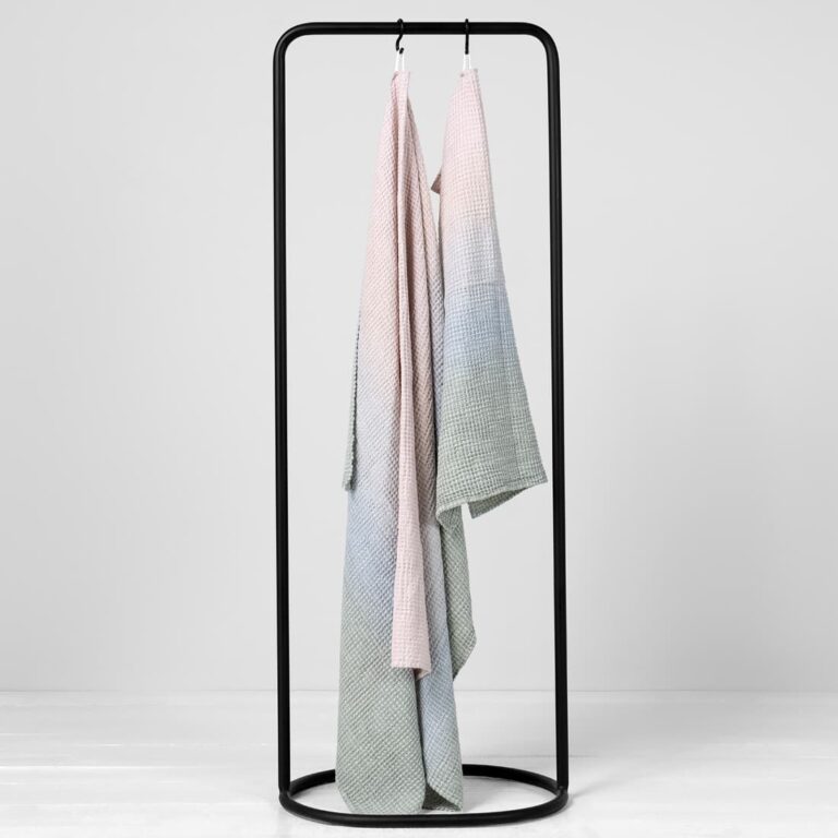 Pink grey cotton-hemp bath towel, body towels