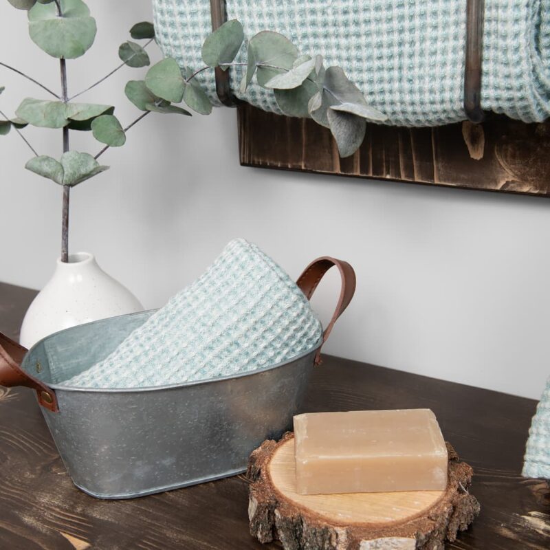 linen cotton aqua bath towel, small size