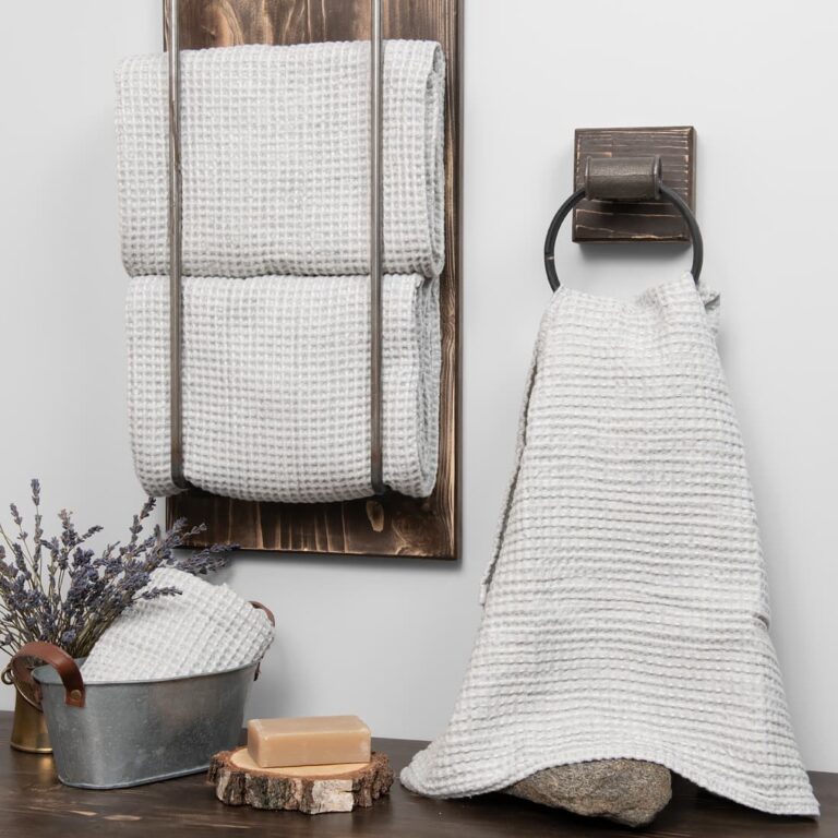 linen cotton ice grey bath towel