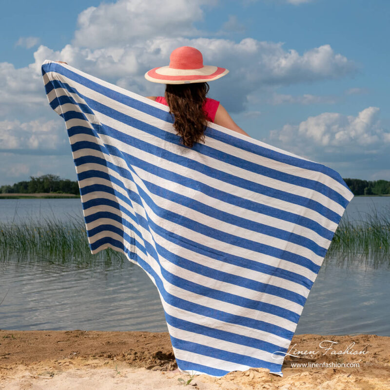 PALERMO Ręcznik plażowy niebieski