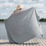 BOKA niebieskawy w szarość ręcznik plażowy