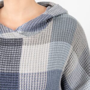 BINGO Ponczo szare w grafit 11 grey blue linen poncho bingo, waffle.