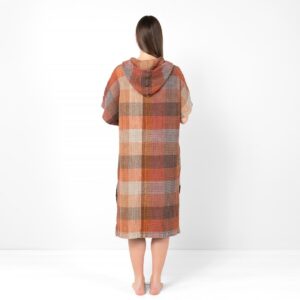 Brown linen poncho, soft washed